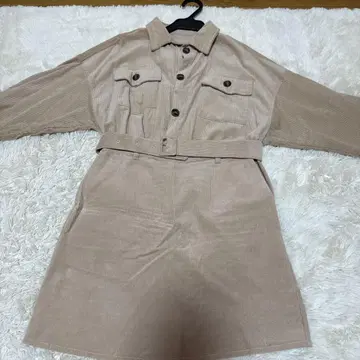 코듀로이 원단 가을 옷 베이지 브라운 사다리꼴 미니 스커트 자켓