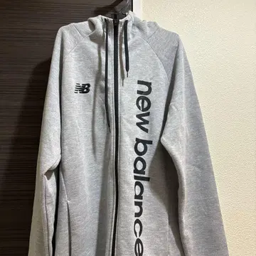 New Balance 그레이 풀 집업 후드티