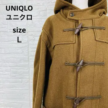 유니클로 브라운 더플 코트 후드 부착 남성용 L 사이즈