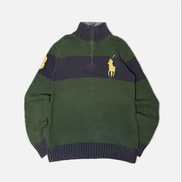 폴로 랄프로렌 하프 지퍼 니트 스웨터 빅 포니 자수