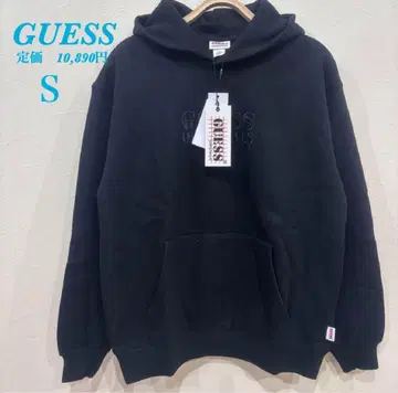 새상품 [ GUESS ] 게스 심플 후드티 로고 자수 속기모 S