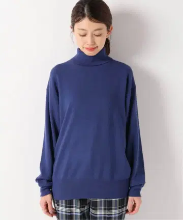 [IENA] 블루 터틀넥 스웨터