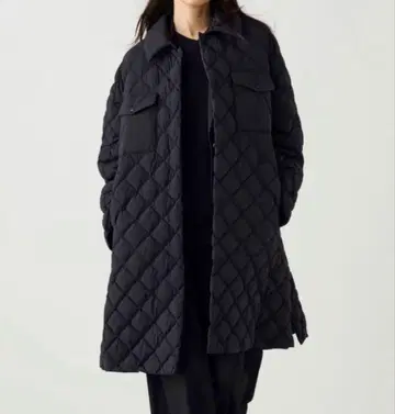 UNIQLO 유니클로C 퍼프 테크 오버 사이즈 퀼트 코트 블랙