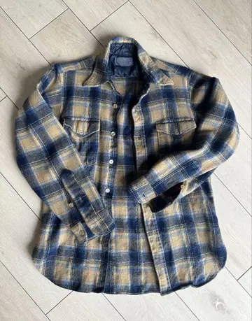 Pendleton 울 체크 플란넬 셔츠 70s