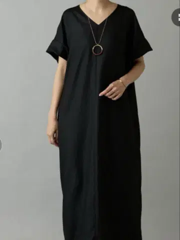 BEARDSLEY 린넨 느낌 합성섬유 카프탄 원피스 사이즈 1