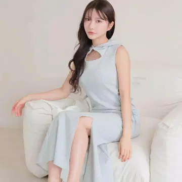 LIPSERVICE 후디 머메이드 컷 원피스 GRY