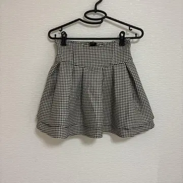 미셸 마카롱 슬림 레그가 되는 스커트 하운드투스 체크 패턴