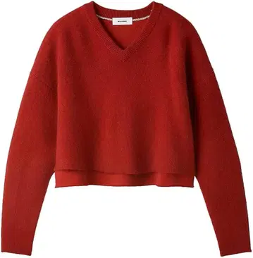 [ 새상품 ] MIESROHE 샤기 V넥 와이드 니트 레드