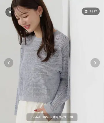 프로포션 드레싱 시스루 니트 숏 니트