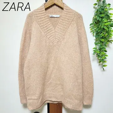 ZARA 자라 니트 V넥 알파카 혼방 오버 사이즈 루즈핏
