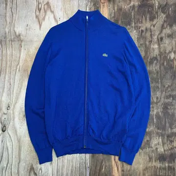 00s Lacoste 드라이버즈 니트 자켓 지퍼 로얄 블루