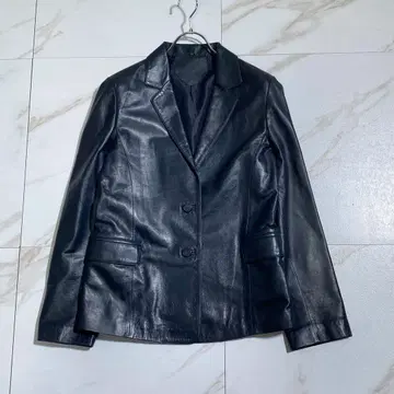 레어 빈티지 램스킨 이탈리아제 양가죽 테일러드 자켓 네이비