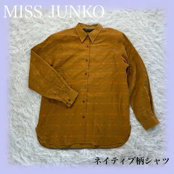 MISS JUNKO 미스준코 네이티브 무늬 셔츠 소매 컷오프 디자인