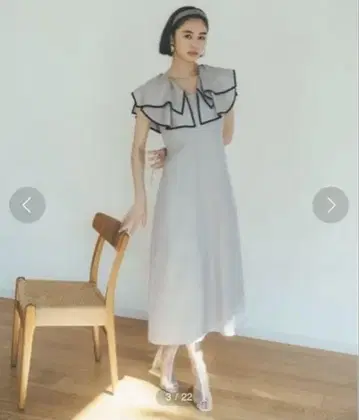 SNIDEL 스나이델 프릴 칼라 슬리브리스 원피스