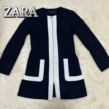 ZARA BASIC 노카라 자켓 코트 네이비 M