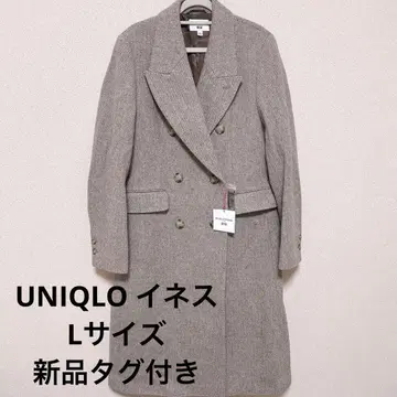 택 포함 새상품 새상품급 유니클로 이네스 콜라보 더블 롱 코트 헤링본