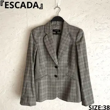 [ ESCADA ] 체크 무늬 테일러드 자켓 38