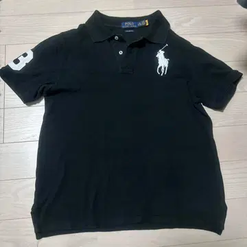 POLO 블랙 피케 셔츠 왼쪽 소매 숫자 3 자수