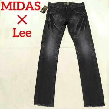 00s 새상품 23940엔 MIDAS Lee 유즈드 가공 블랙 데님 L