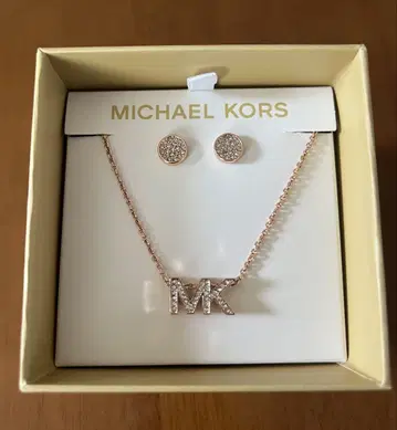MICHAEL KORS 로즈 골드 목걸이&귀걸이 세트