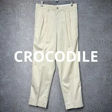 CROCODILE 드라이 터치 턱 치노 팬츠 베이지 L