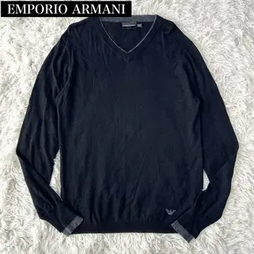 사이즈 50 EMPORIO ARMANI 스웨터 니트 V넥 긴팔 블랙