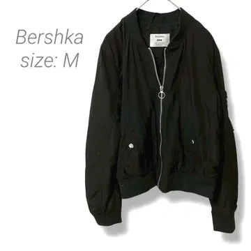 [버쉬카] Bershka 집업 블루종 바스락 M 블랙