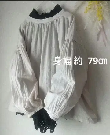삼밸리 앞뒤 착용, 가슴 너비 약 79cm 벌룬 소매 개더 블라우스