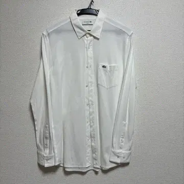 LACOSTE 화이트 슬림핏 긴팔 셔츠