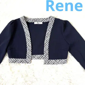 새상품급 Rene 르네 볼레로 네이비 트위드 절개 가디건 포멀