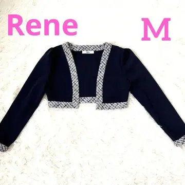 새상품급 Rene 르네 볼레로 네이비 트위드 절개 가디건 포멀