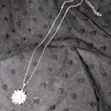 24시간 한정 타임세일 실버 큐빅 플라워 목걸이