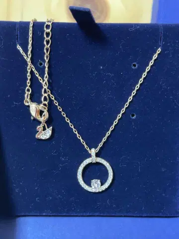 [ 미사용 ] 스와로브스키 로즈 골드 목걸이 SWAROVSKI