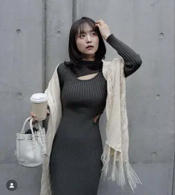 VALLAN DualCutoutSculptedRibKnitDress