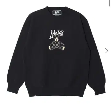 MOBB 곰 자수 블랙 맨투맨