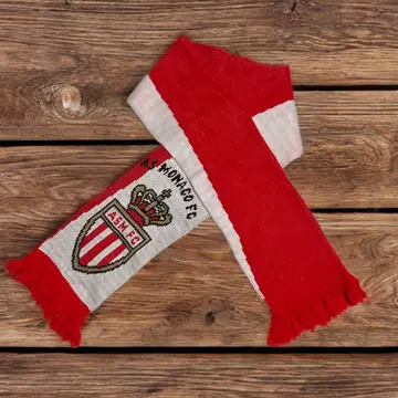 [ Used ] 축구 머플러 AS Monaco FC 리그 앙 레드 화이트