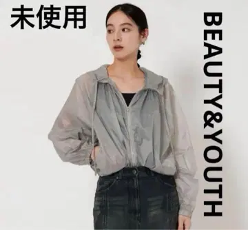 BEAUTY&YOUTH 나일론 숏 후디 시어 아우터