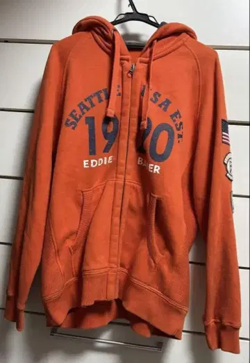Eddie Bauer 후드 부착 후드티 오렌지