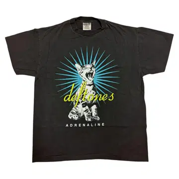 레어 deftones 고양이 그래픽 밴드 티셔츠 데프트톤즈 L