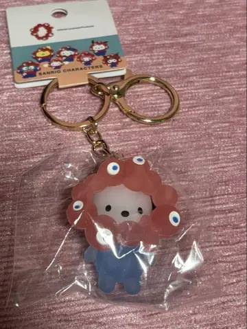 산리오 콜라보 미야쿠미야쿠 입체 마스코트 클리어 컬러 키홀더 포차코