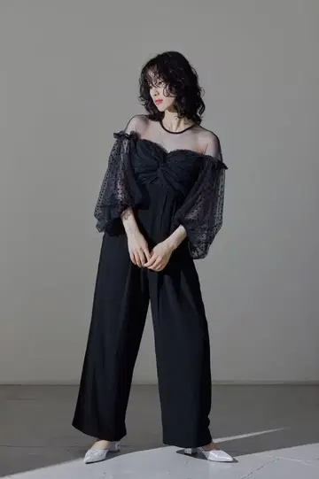 ANDRESD 플로키 도트 팬츠 드레스