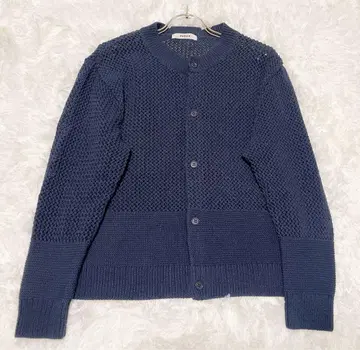 ZUCCA 메쉬 니트 가디건 네이비