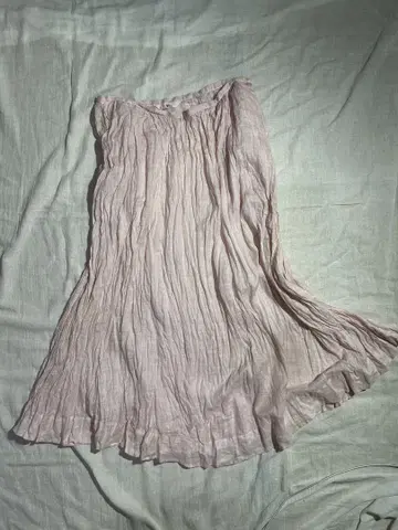 45R 딸기 염색 린넨 스커트 45rpm