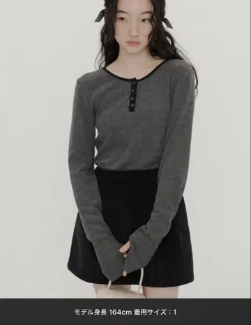GIUNON long sleeve rib tops
