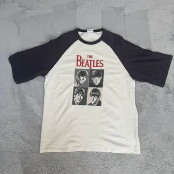 THE BEATLES 래글런 T셔츠 화이트/블랙