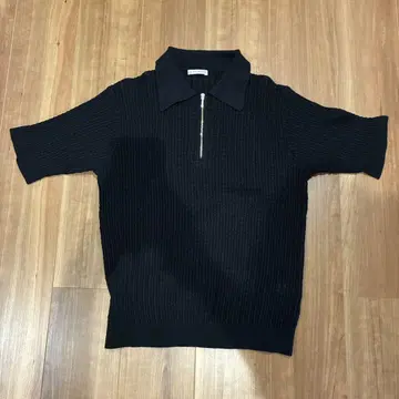 UNITED ARROWS 블랙 피케 셔츠