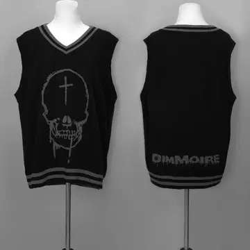 DimMoire skull 니트 베스트 BLACKx GRAY