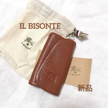 일비종떼 벨크로 테이프 키케이스 4연 블랙 천연 가죽 새상품 브라운