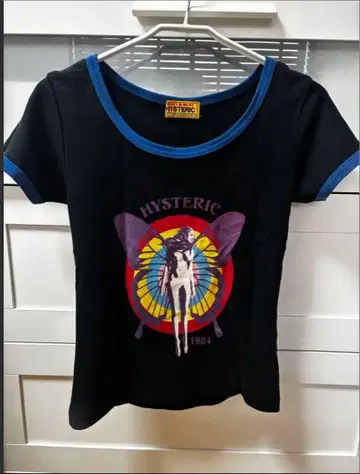 HYSTERIC GLAMOUR 그래픽 T셔츠 블랙 네이비 FREE
