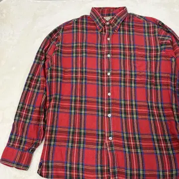 USA제 L.L.Bean 플란넬 셔츠 타탄 체크 패턴 레드 엘엘빈